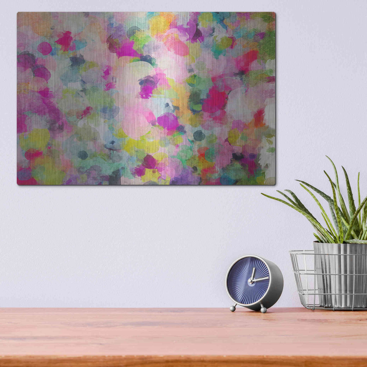 Luxe Metal Art 'Abstract Colorful Flows 4' by Irena Orlov Metal Wall Art,16x12