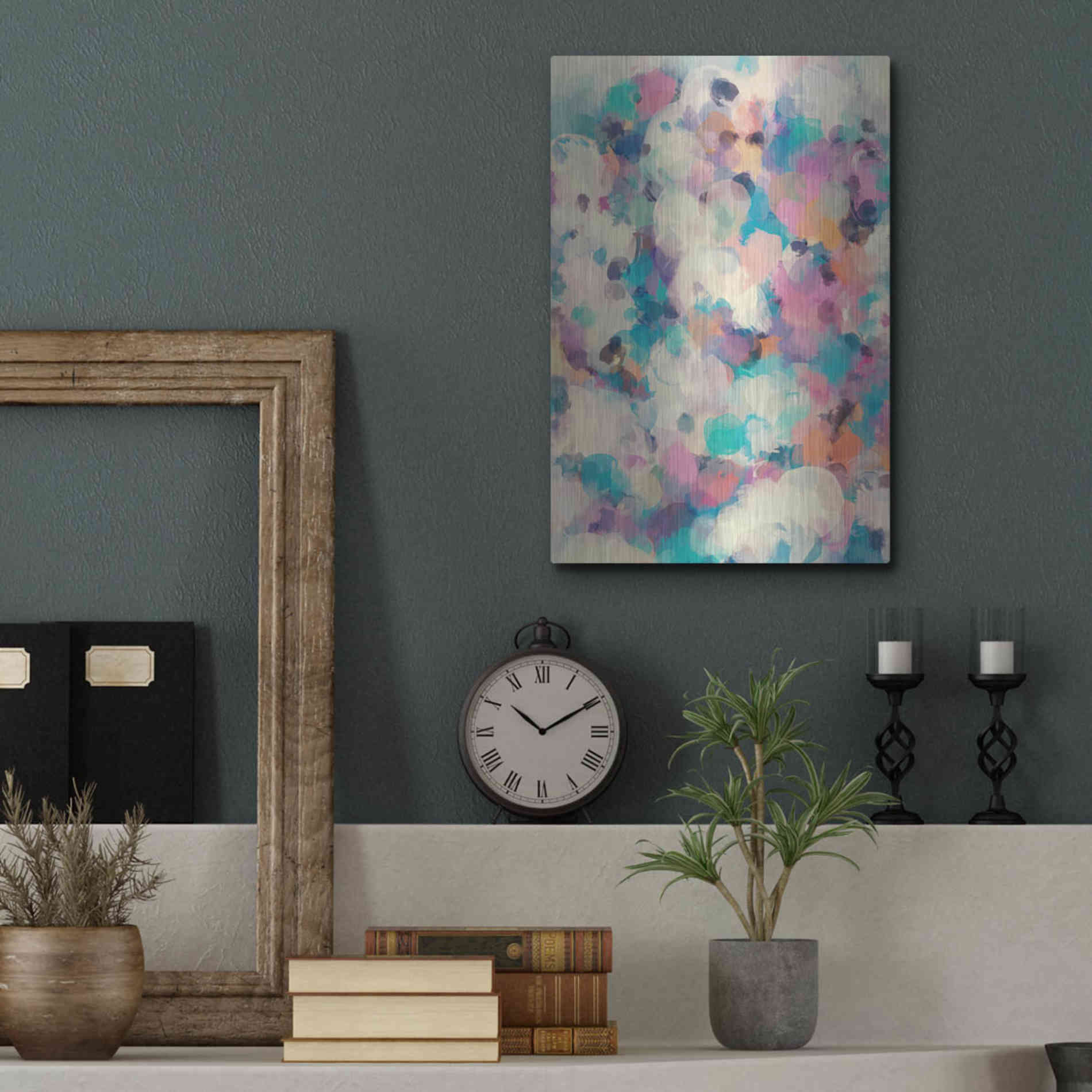 Luxe Metal Art 'Abstract Colorful Flows 5' by Irena Orlov Metal Wall Art,12x16