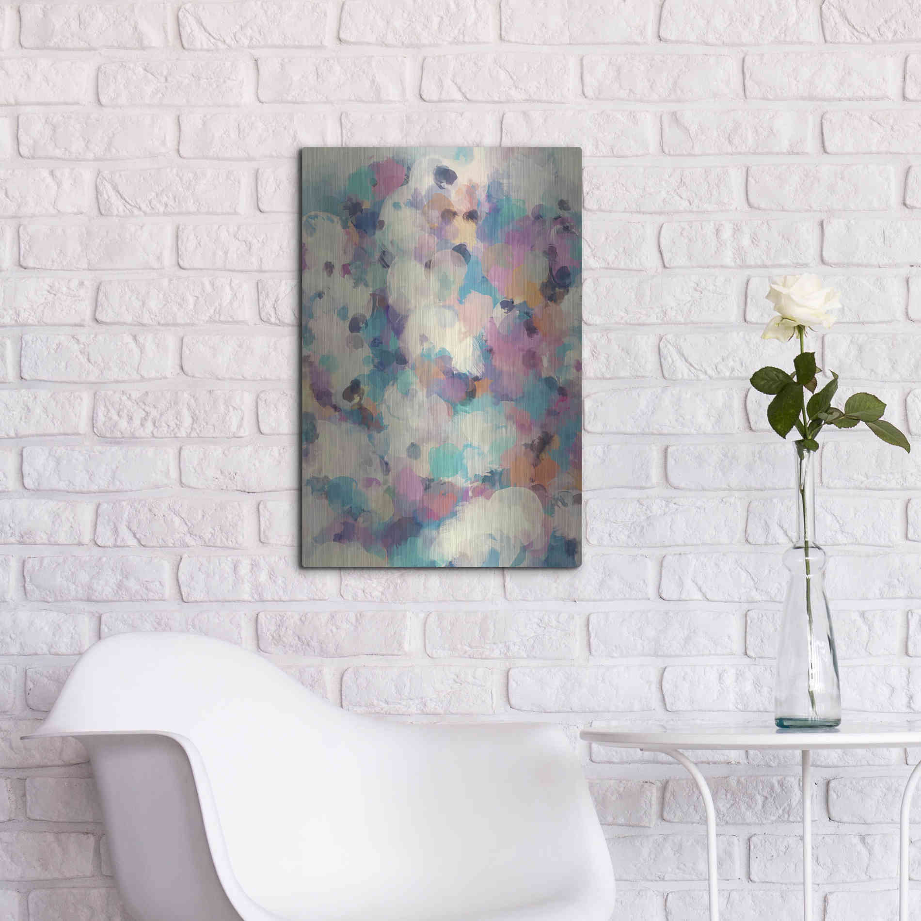 Luxe Metal Art 'Abstract Colorful Flows 5' by Irena Orlov Metal Wall Art,16x24