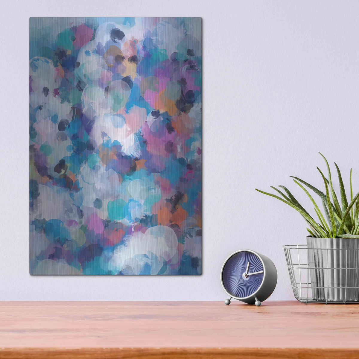 Luxe Metal Art 'Abstract Colorful Flows 6' by Irena Orlov Metal Wall Art,12x16