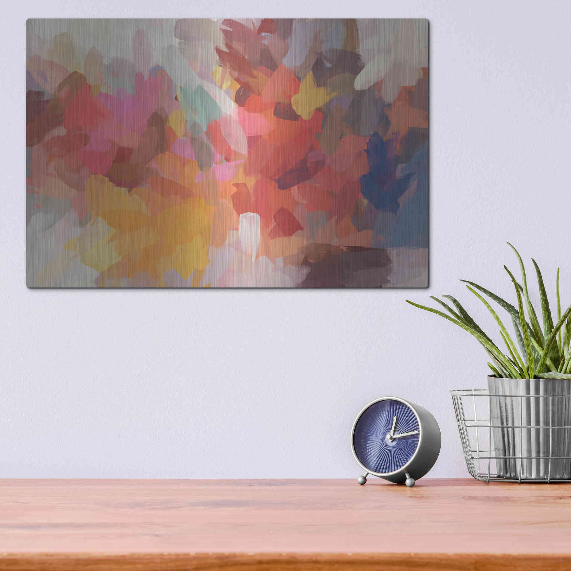 Luxe Metal Art 'Abstract Colorful Flows 7' by Irena Orlov Metal Wall Art,16x12