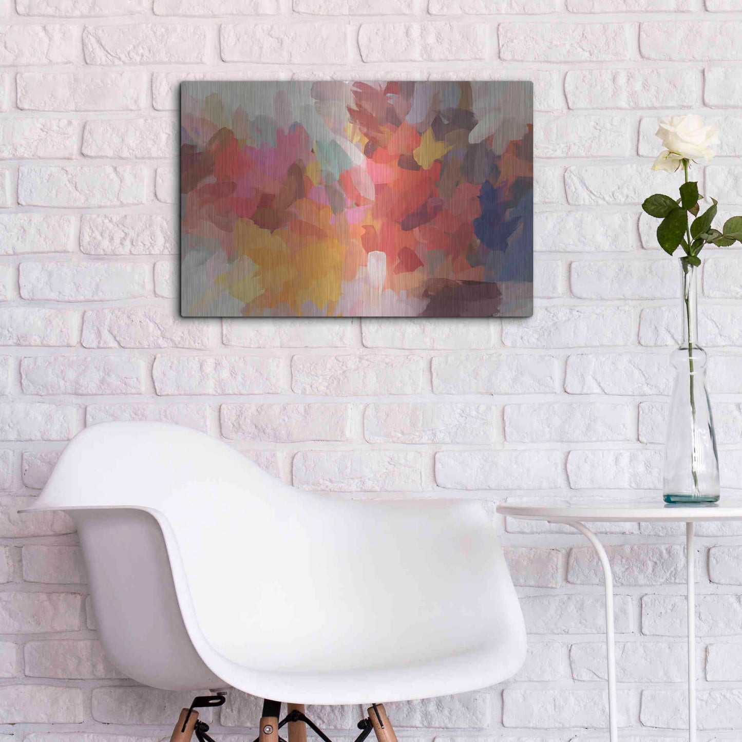 Luxe Metal Art 'Abstract Colorful Flows 7' by Irena Orlov Metal Wall Art,24x16