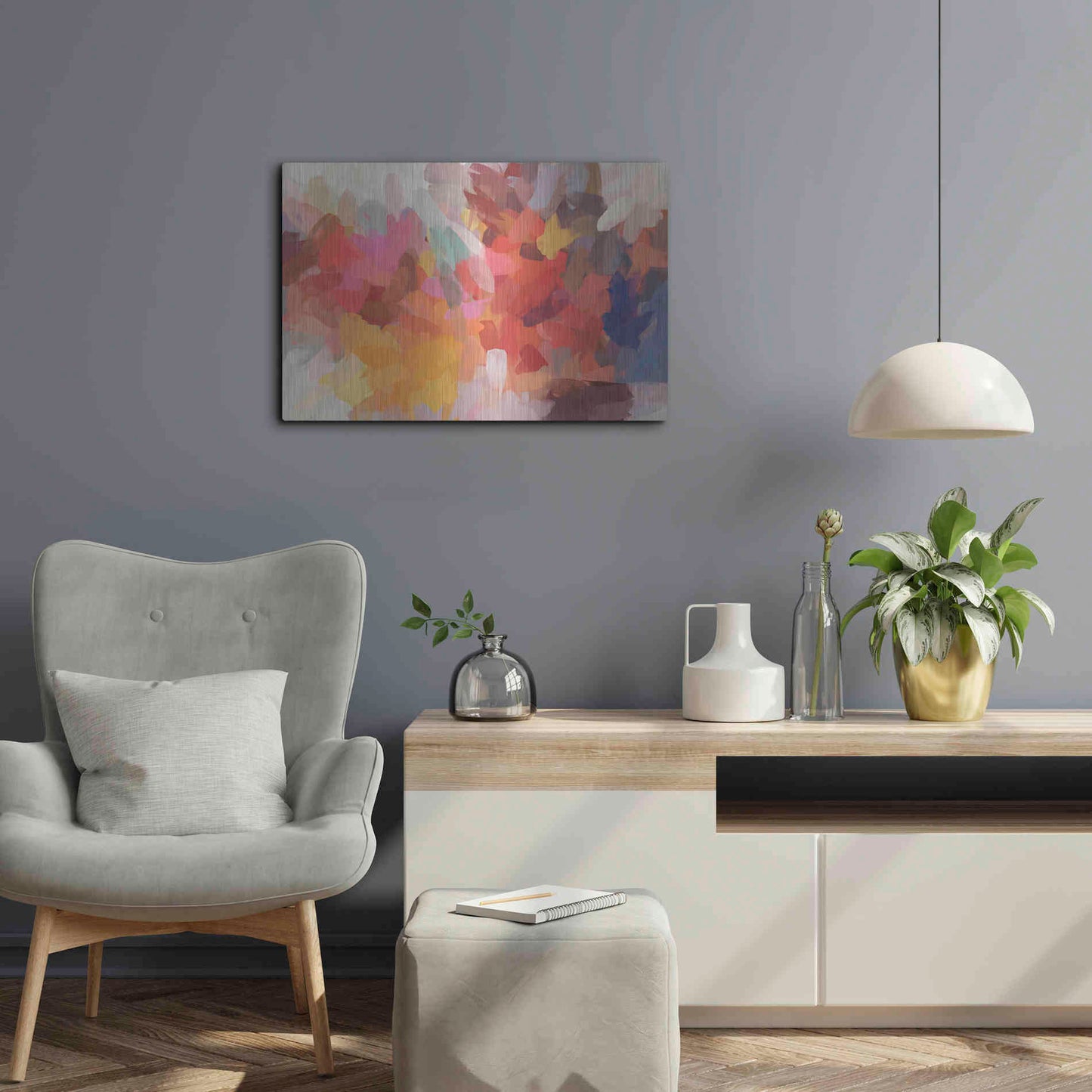 Luxe Metal Art 'Abstract Colorful Flows 7' by Irena Orlov Metal Wall Art,24x16