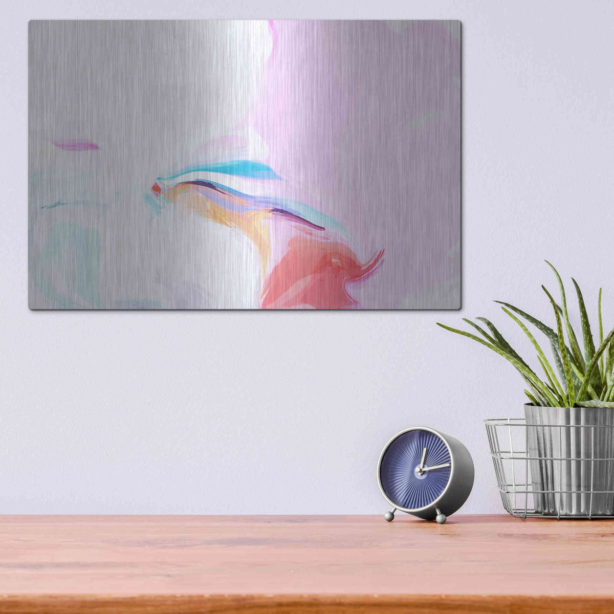 Luxe Metal Art 'Abstract Colorful Flows 8' by Irena Orlov Metal Wall Art,16x12