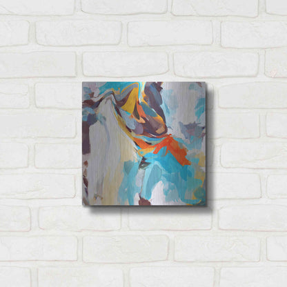 Luxe Metal Art 'Abstract Colorful Flows 12' by Irena Orlov Metal Wall Art,12x12