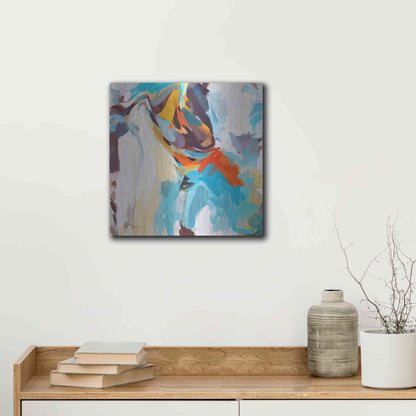 Luxe Metal Art 'Abstract Colorful Flows 12' by Irena Orlov Metal Wall Art,12x12