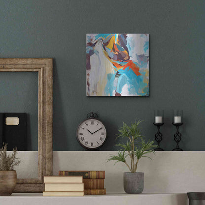 Luxe Metal Art 'Abstract Colorful Flows 12' by Irena Orlov Metal Wall Art,12x12