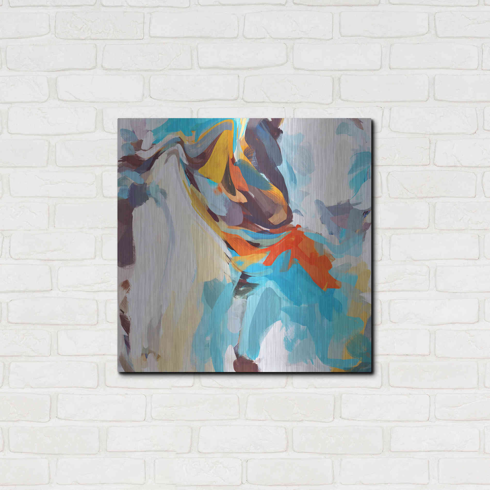 Luxe Metal Art 'Abstract Colorful Flows 12' by Irena Orlov Metal Wall Art,24x24