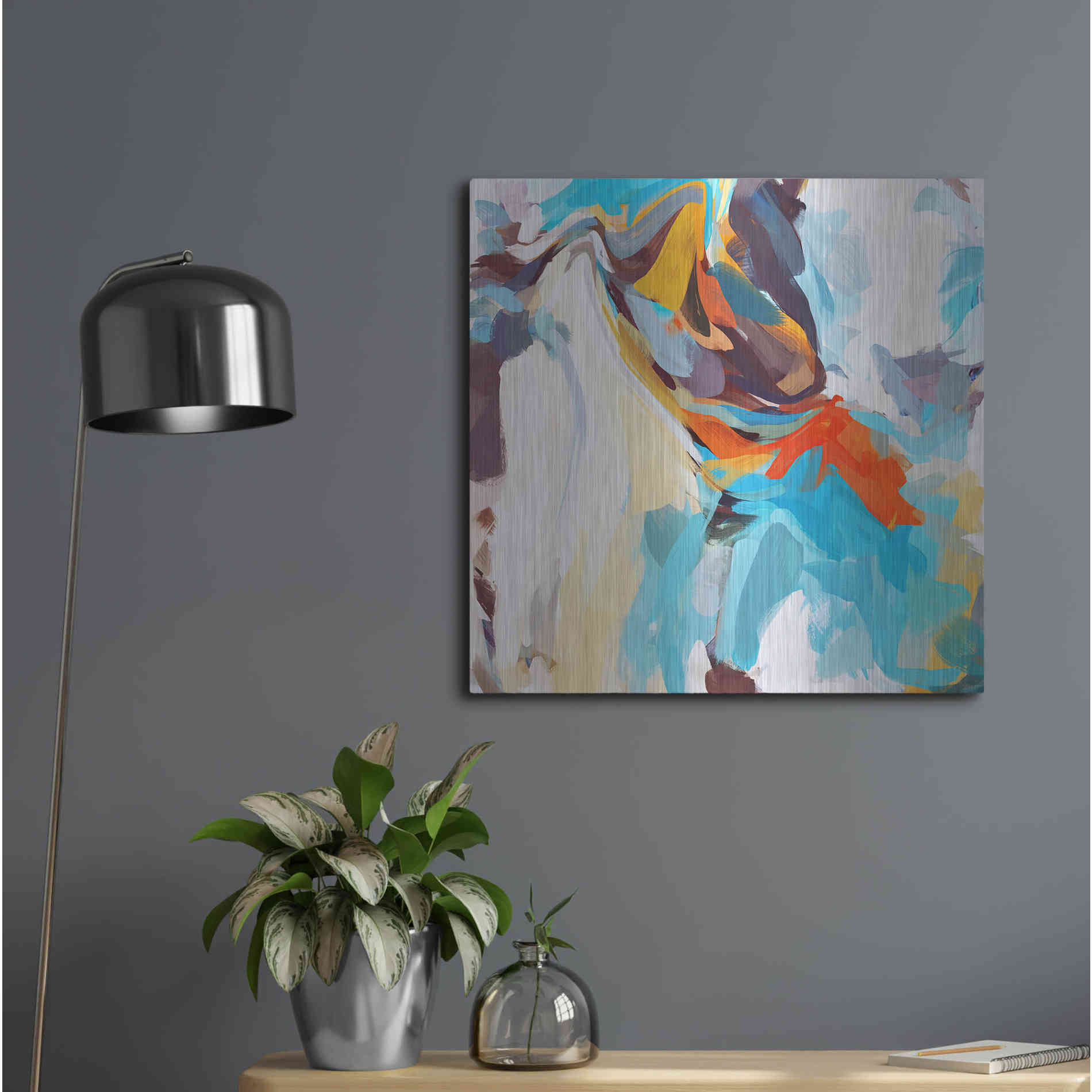 Luxe Metal Art 'Abstract Colorful Flows 12' by Irena Orlov Metal Wall Art,24x24