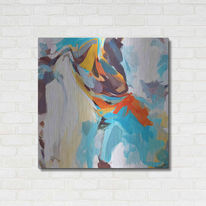 Luxe Metal Art 'Abstract Colorful Flows 12' by Irena Orlov Metal Wall Art,36x36