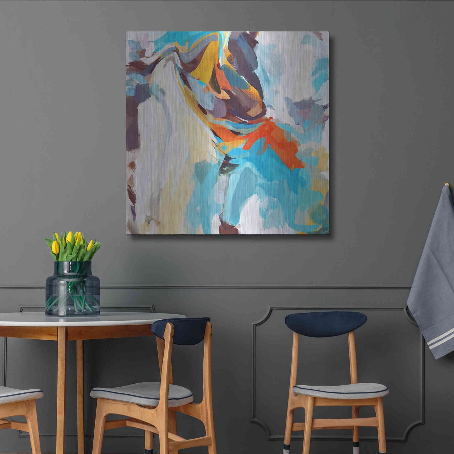 Luxe Metal Art 'Abstract Colorful Flows 12' by Irena Orlov Metal Wall Art,36x36