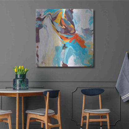 Luxe Metal Art 'Abstract Colorful Flows 12' by Irena Orlov Metal Wall Art,36x36