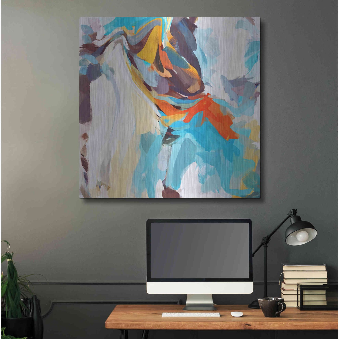 Luxe Metal Art 'Abstract Colorful Flows 12' by Irena Orlov Metal Wall Art,36x36