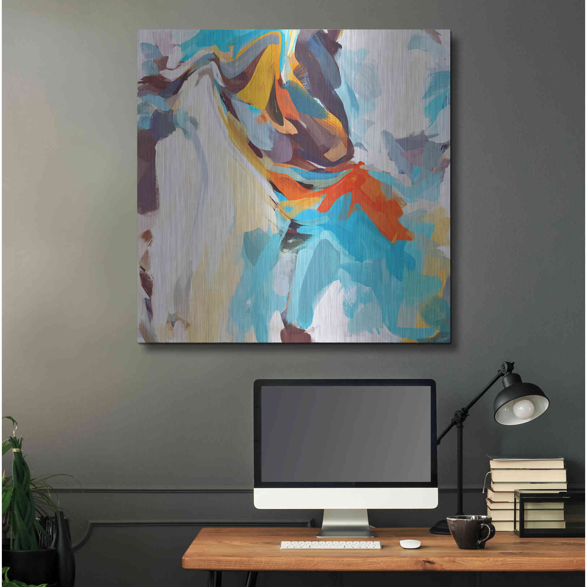 Luxe Metal Art 'Abstract Colorful Flows 12' by Irena Orlov Metal Wall Art,36x36
