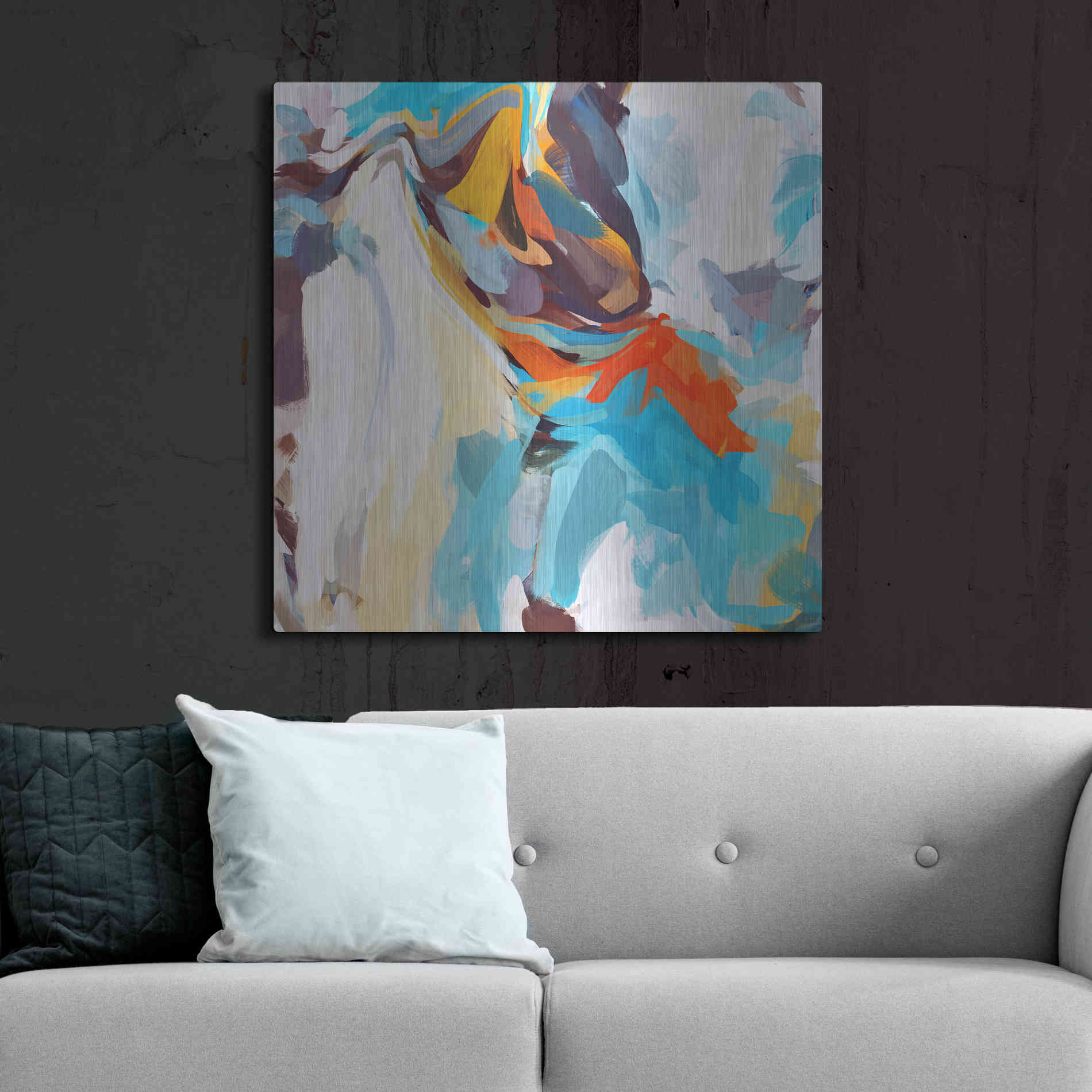 Luxe Metal Art 'Abstract Colorful Flows 12' by Irena Orlov Metal Wall Art,36x36
