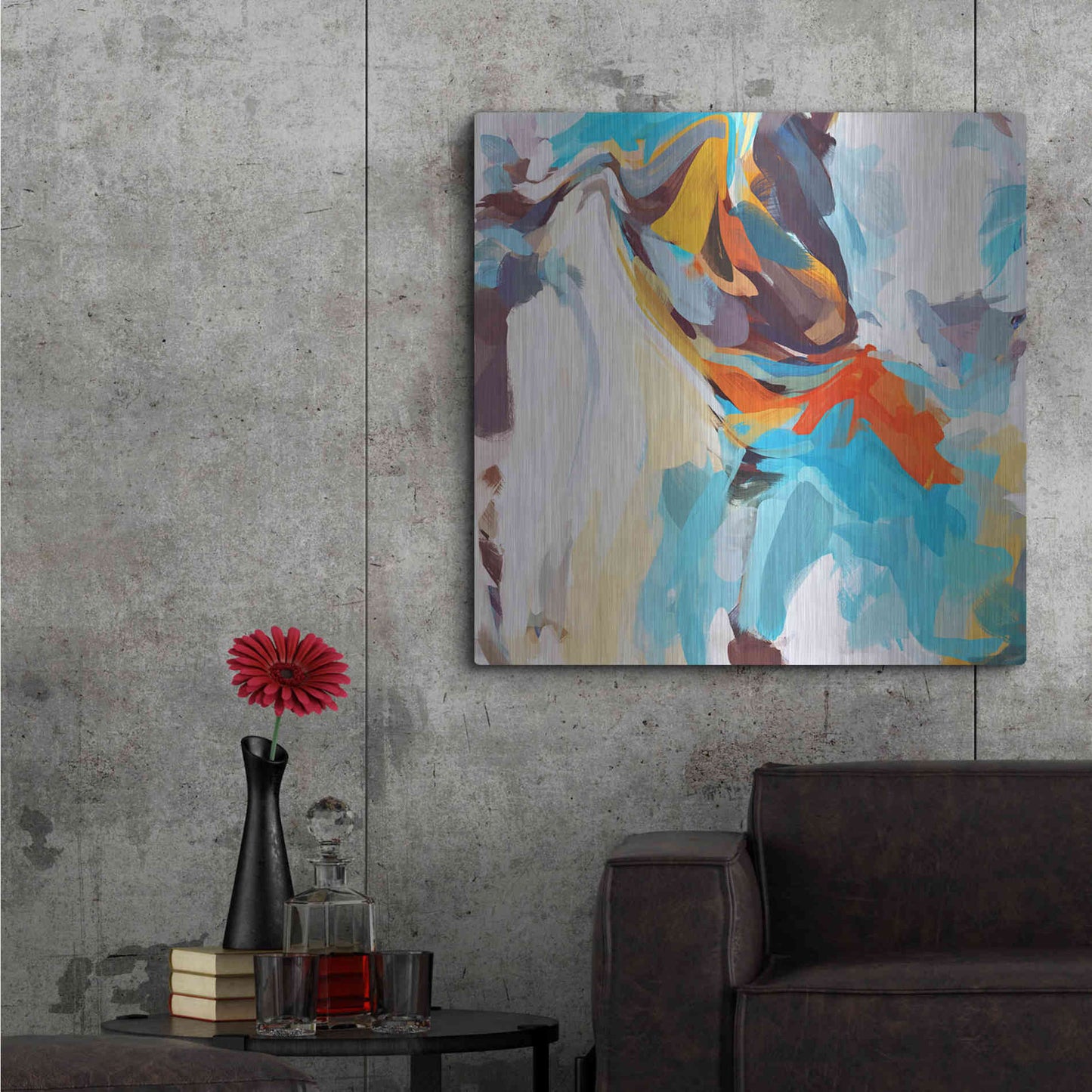 Luxe Metal Art 'Abstract Colorful Flows 12' by Irena Orlov Metal Wall Art,36x36