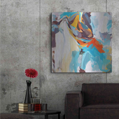 Luxe Metal Art 'Abstract Colorful Flows 12' by Irena Orlov Metal Wall Art,36x36