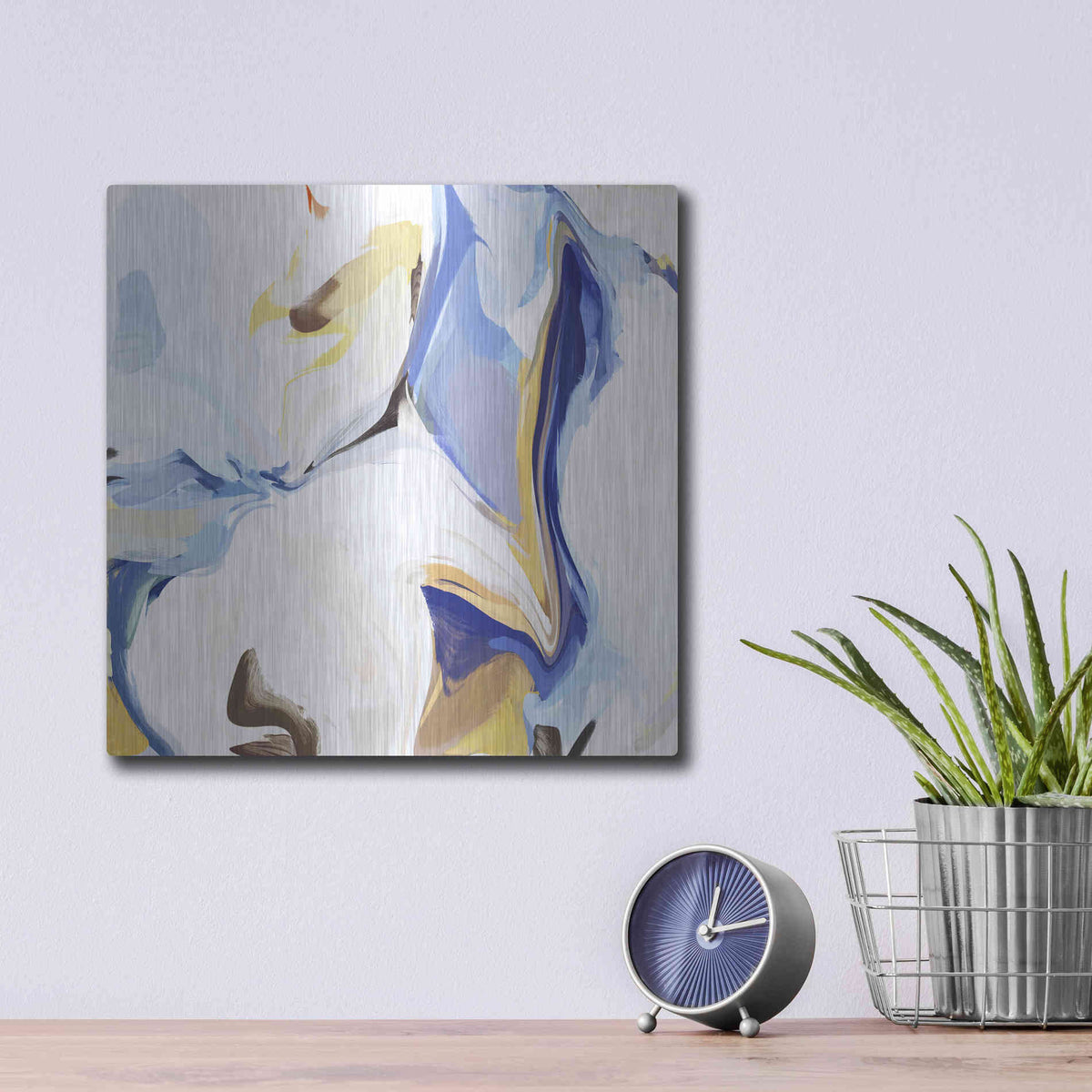 Luxe Metal Art 'Abstract Colorful Flows 14' by Irena Orlov Metal Wall Art,12x12