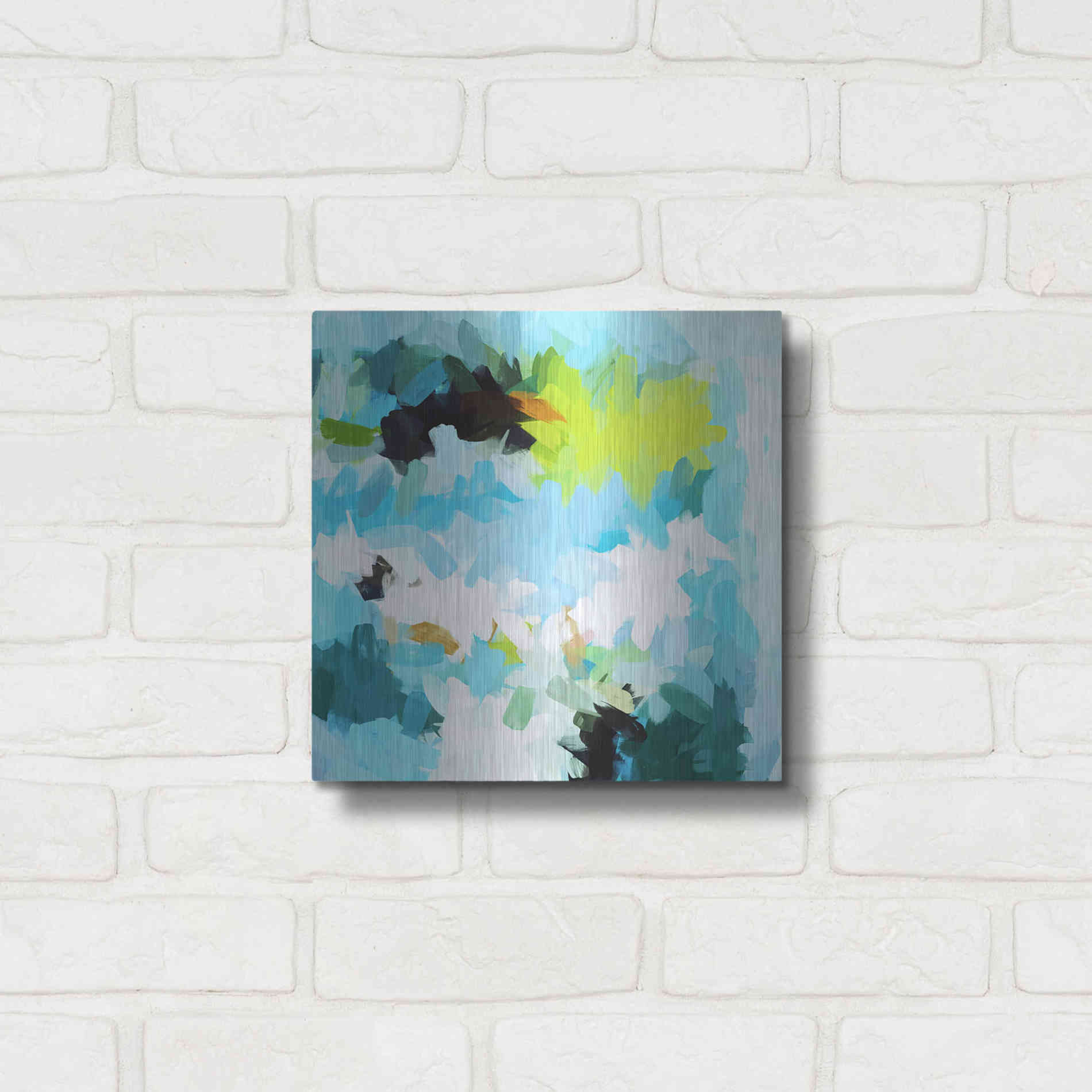 Luxe Metal Art 'Abstract Colorful Flows 15' by Irena Orlov Metal Wall Art,12x12