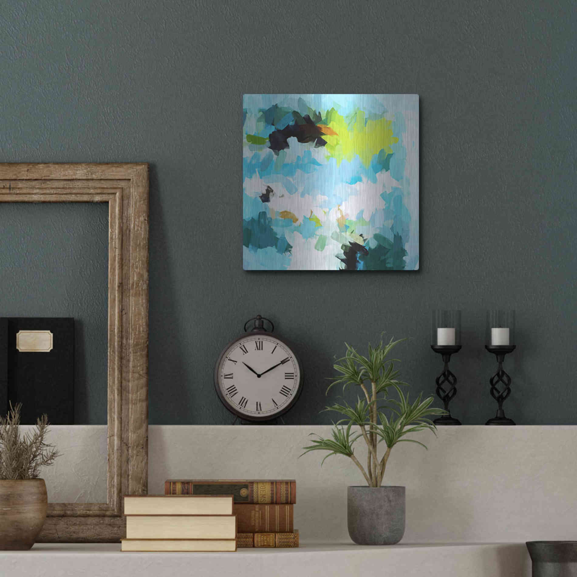 Luxe Metal Art 'Abstract Colorful Flows 15' by Irena Orlov Metal Wall Art,12x12