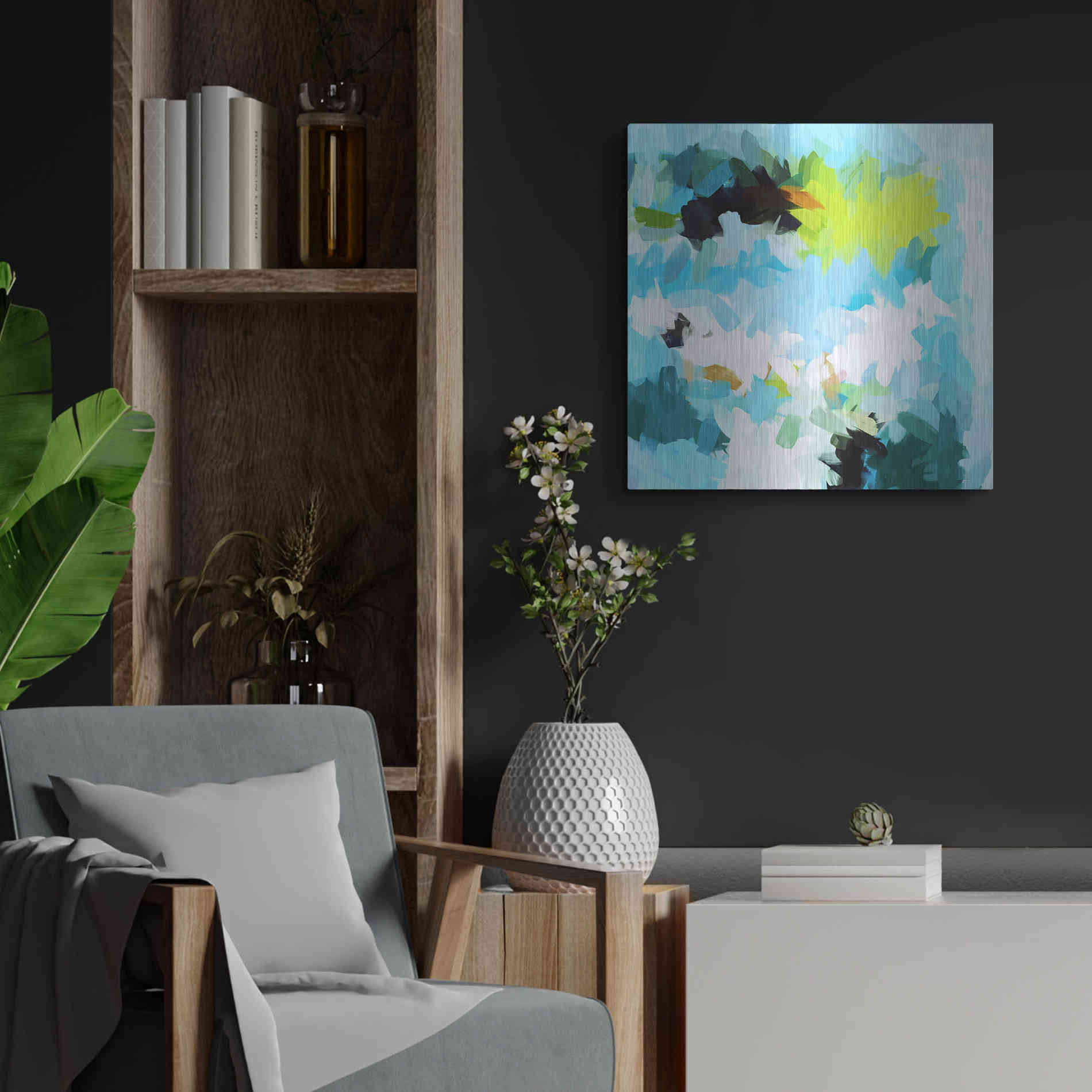 Luxe Metal Art 'Abstract Colorful Flows 15' by Irena Orlov Metal Wall Art,24x24