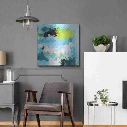 Luxe Metal Art 'Abstract Colorful Flows 15' by Irena Orlov Metal Wall Art,24x24