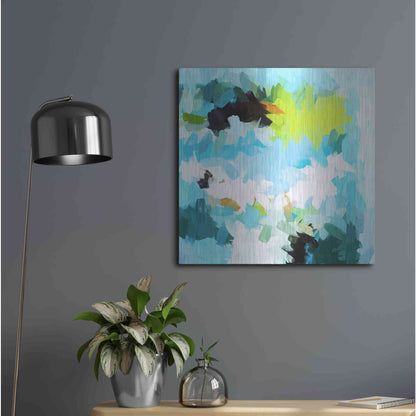 Luxe Metal Art 'Abstract Colorful Flows 15' by Irena Orlov Metal Wall Art,24x24