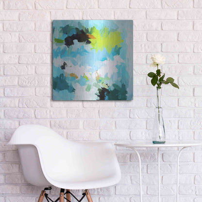 Luxe Metal Art 'Abstract Colorful Flows 15' by Irena Orlov Metal Wall Art,24x24