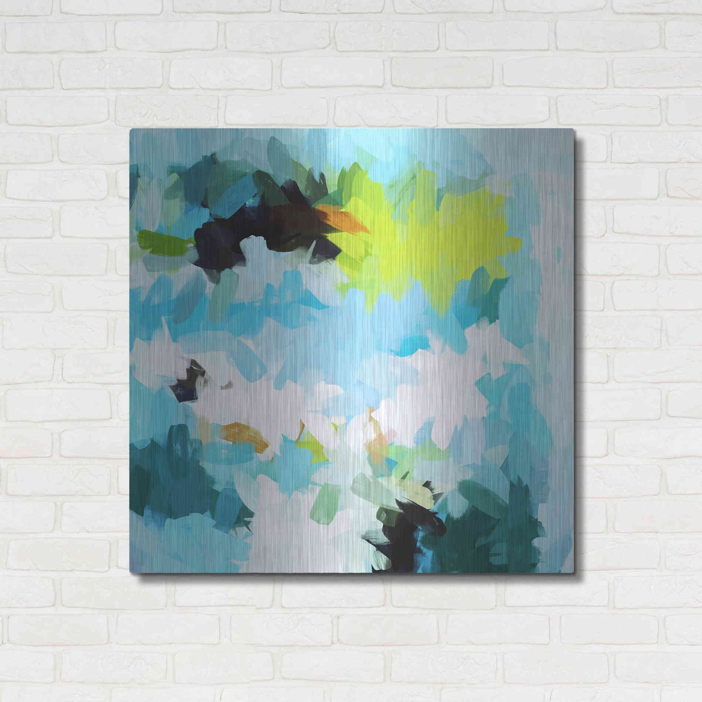 Luxe Metal Art 'Abstract Colorful Flows 15' by Irena Orlov Metal Wall Art,36x36