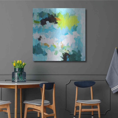 Luxe Metal Art 'Abstract Colorful Flows 15' by Irena Orlov Metal Wall Art,36x36