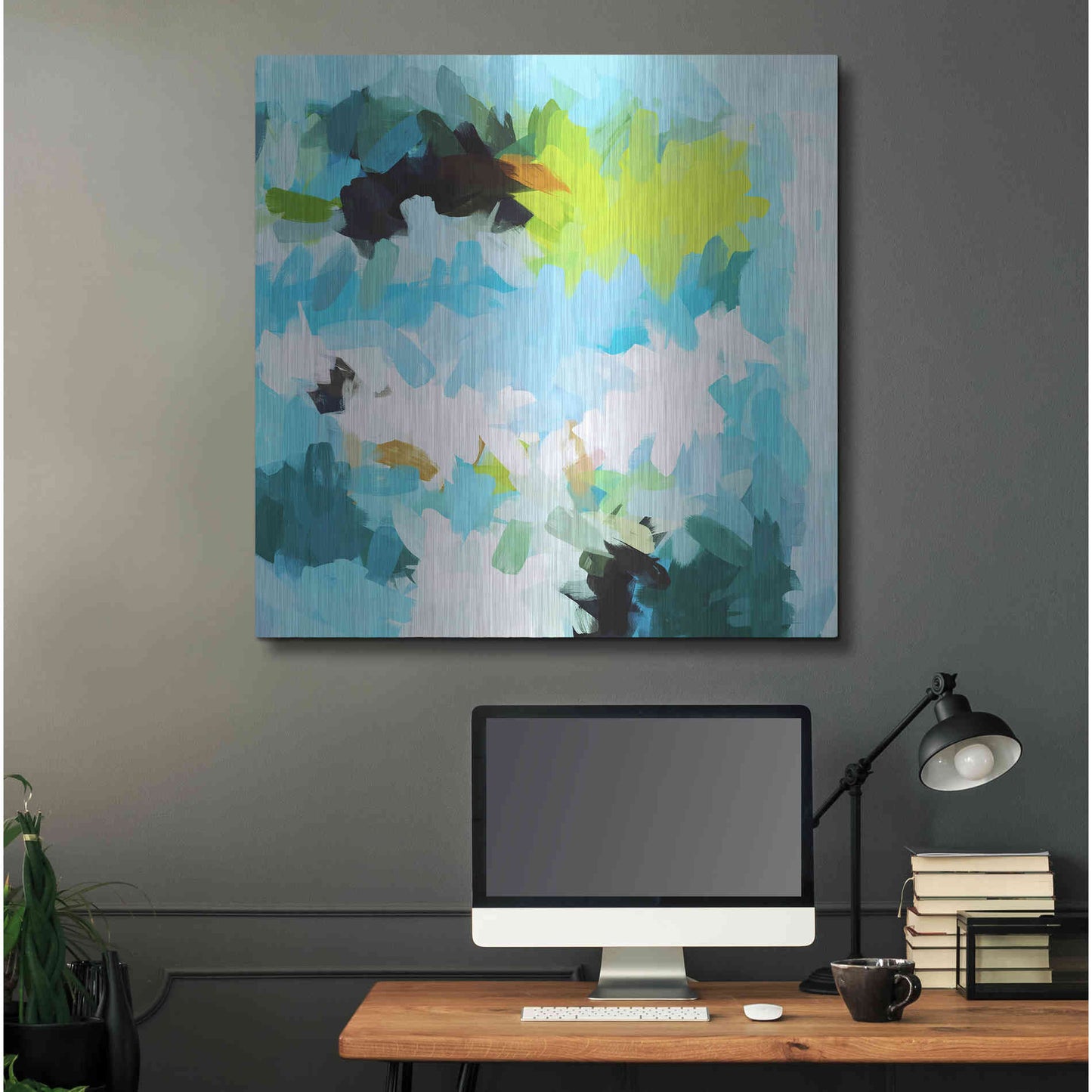 Luxe Metal Art 'Abstract Colorful Flows 15' by Irena Orlov Metal Wall Art,36x36