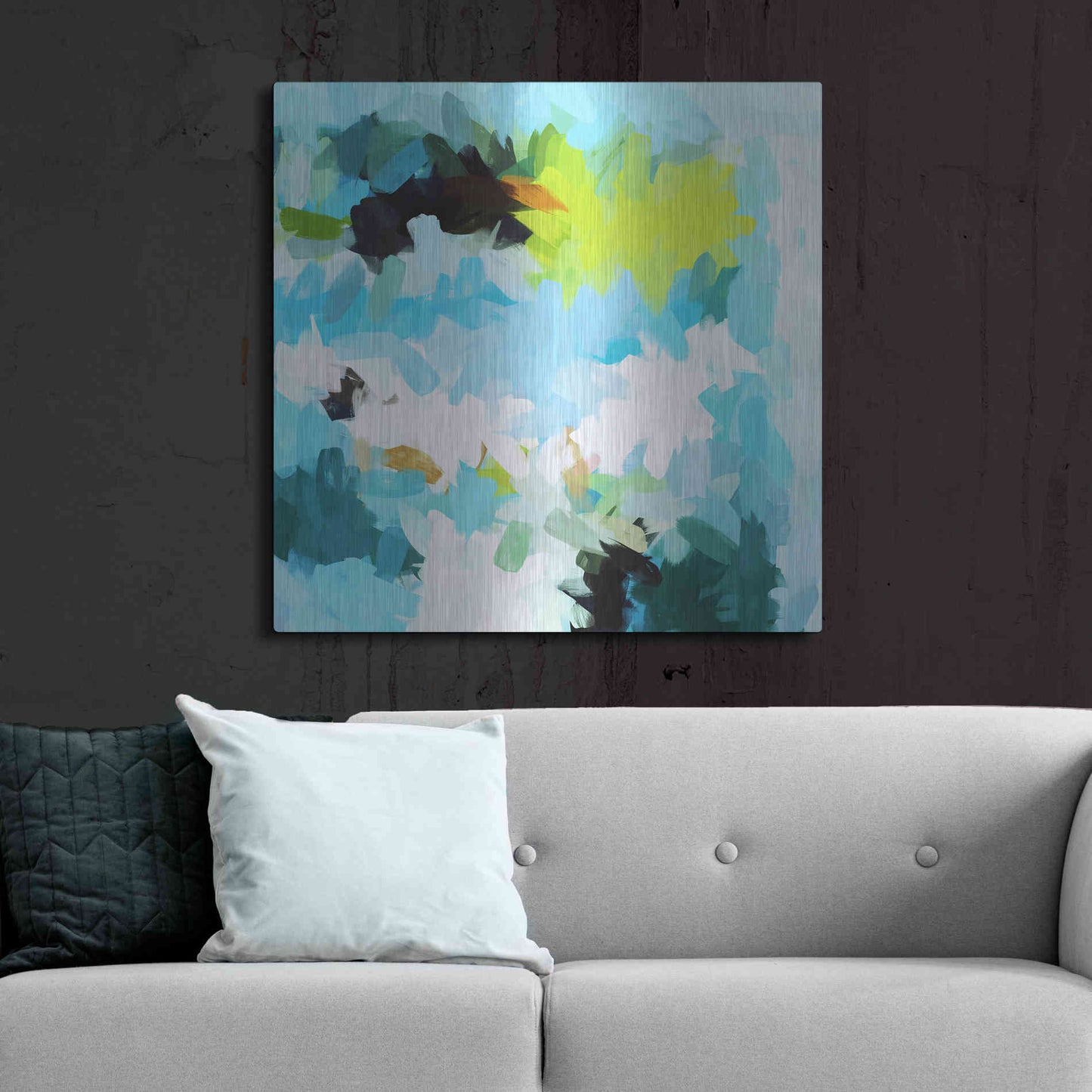 Luxe Metal Art 'Abstract Colorful Flows 15' by Irena Orlov Metal Wall Art,36x36