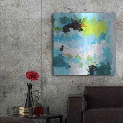 Luxe Metal Art 'Abstract Colorful Flows 15' by Irena Orlov Metal Wall Art,36x36