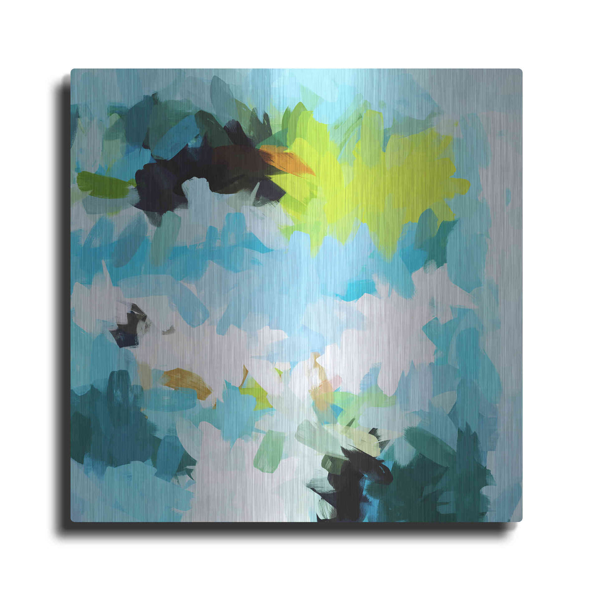 Luxe Metal Art 'Abstract Colorful Flows 15' by Irena Orlov Metal Wall Art