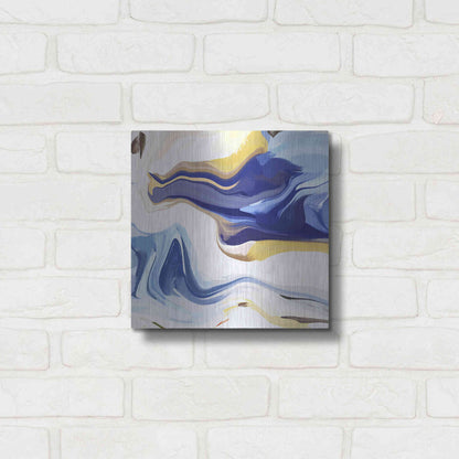 Luxe Metal Art 'Abstract Colorful Flows 16' by Irena Orlov Metal Wall Art,12x12