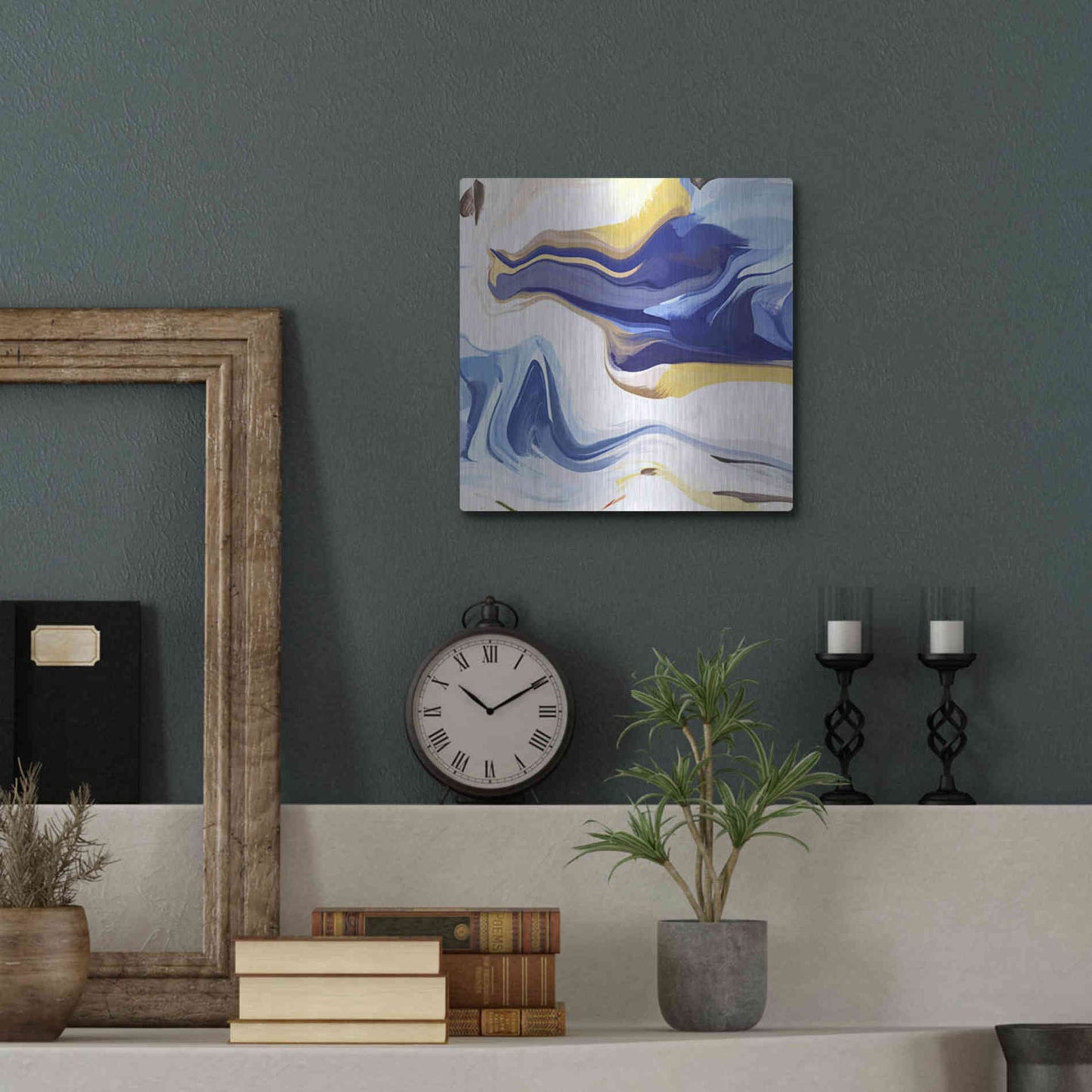 Luxe Metal Art 'Abstract Colorful Flows 16' by Irena Orlov Metal Wall Art,12x12