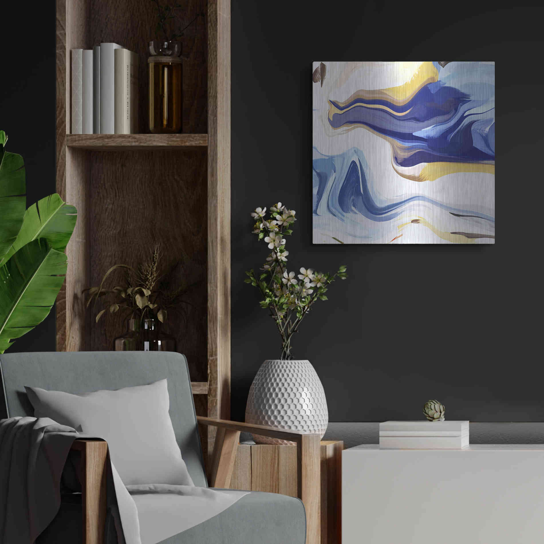 Luxe Metal Art 'Abstract Colorful Flows 16' by Irena Orlov Metal Wall Art,24x24