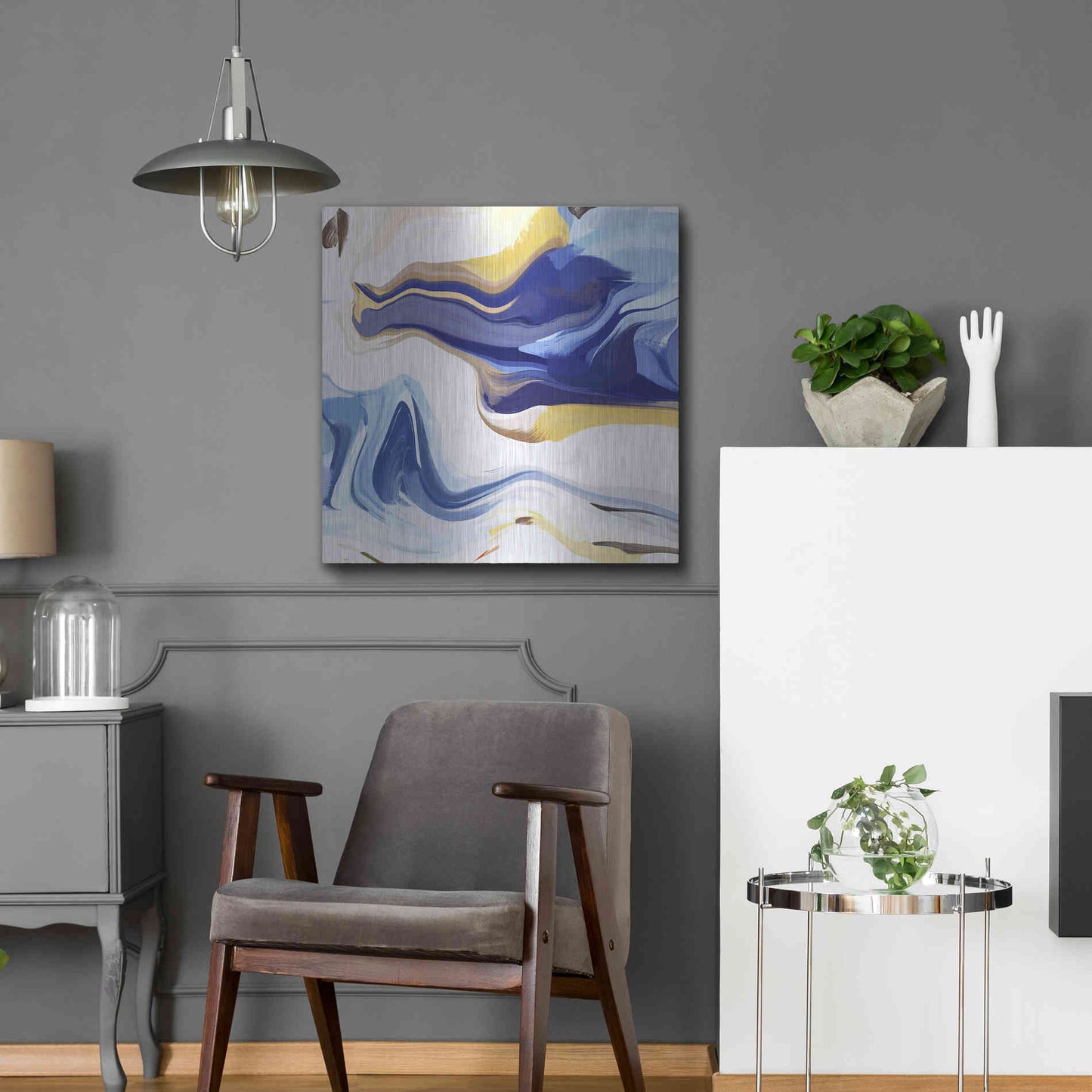 Luxe Metal Art 'Abstract Colorful Flows 16' by Irena Orlov Metal Wall Art,24x24