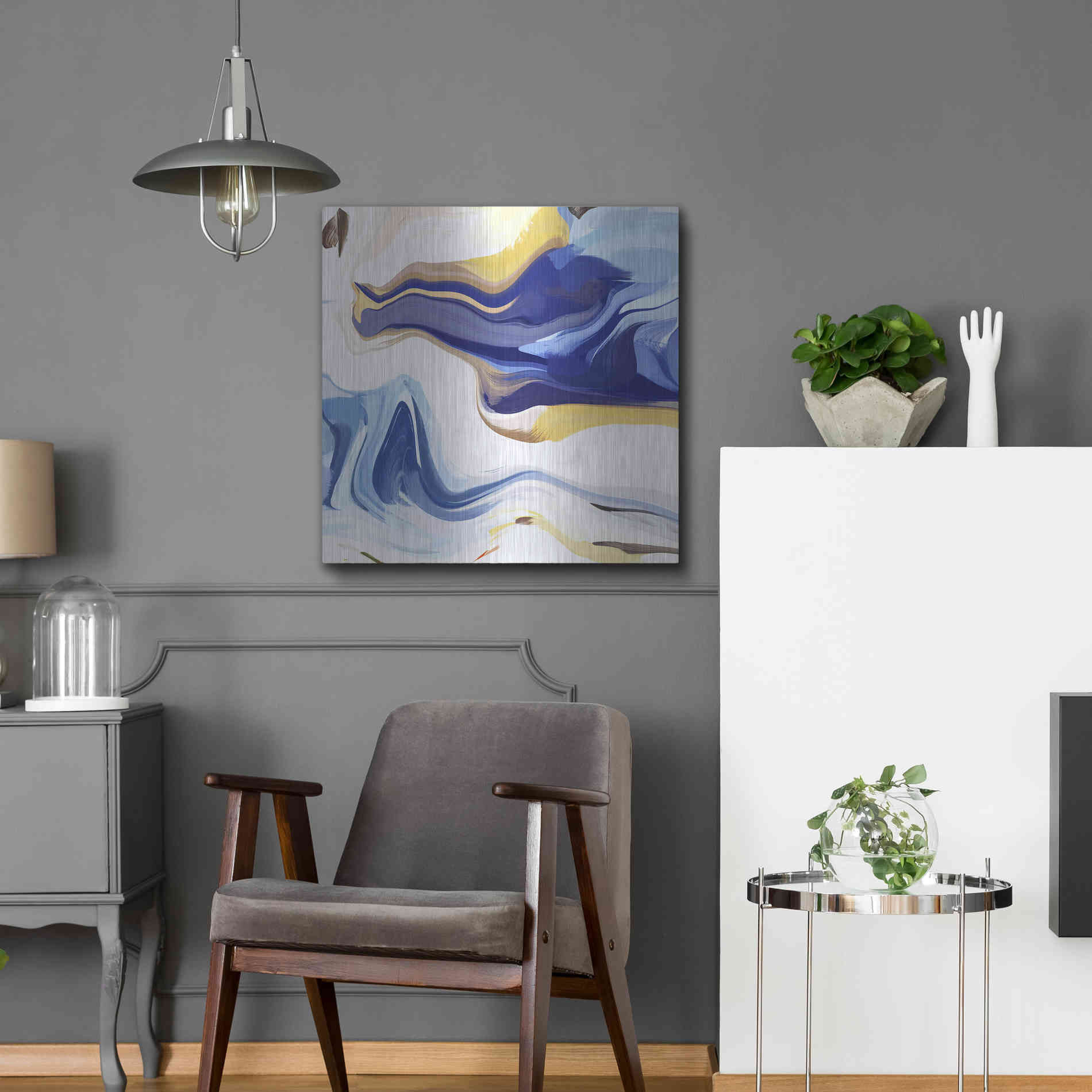 Luxe Metal Art 'Abstract Colorful Flows 16' by Irena Orlov Metal Wall Art,24x24