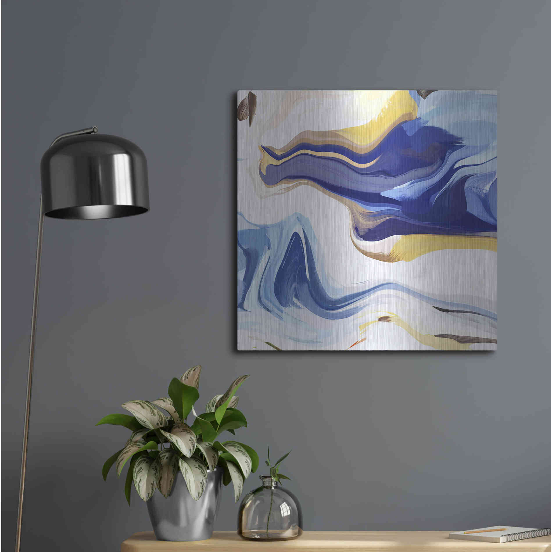 Luxe Metal Art 'Abstract Colorful Flows 16' by Irena Orlov Metal Wall Art,24x24