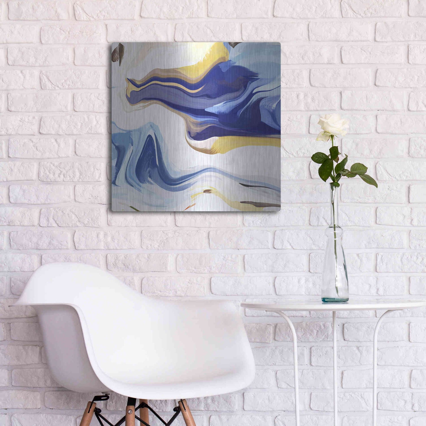 Luxe Metal Art 'Abstract Colorful Flows 16' by Irena Orlov Metal Wall Art,24x24