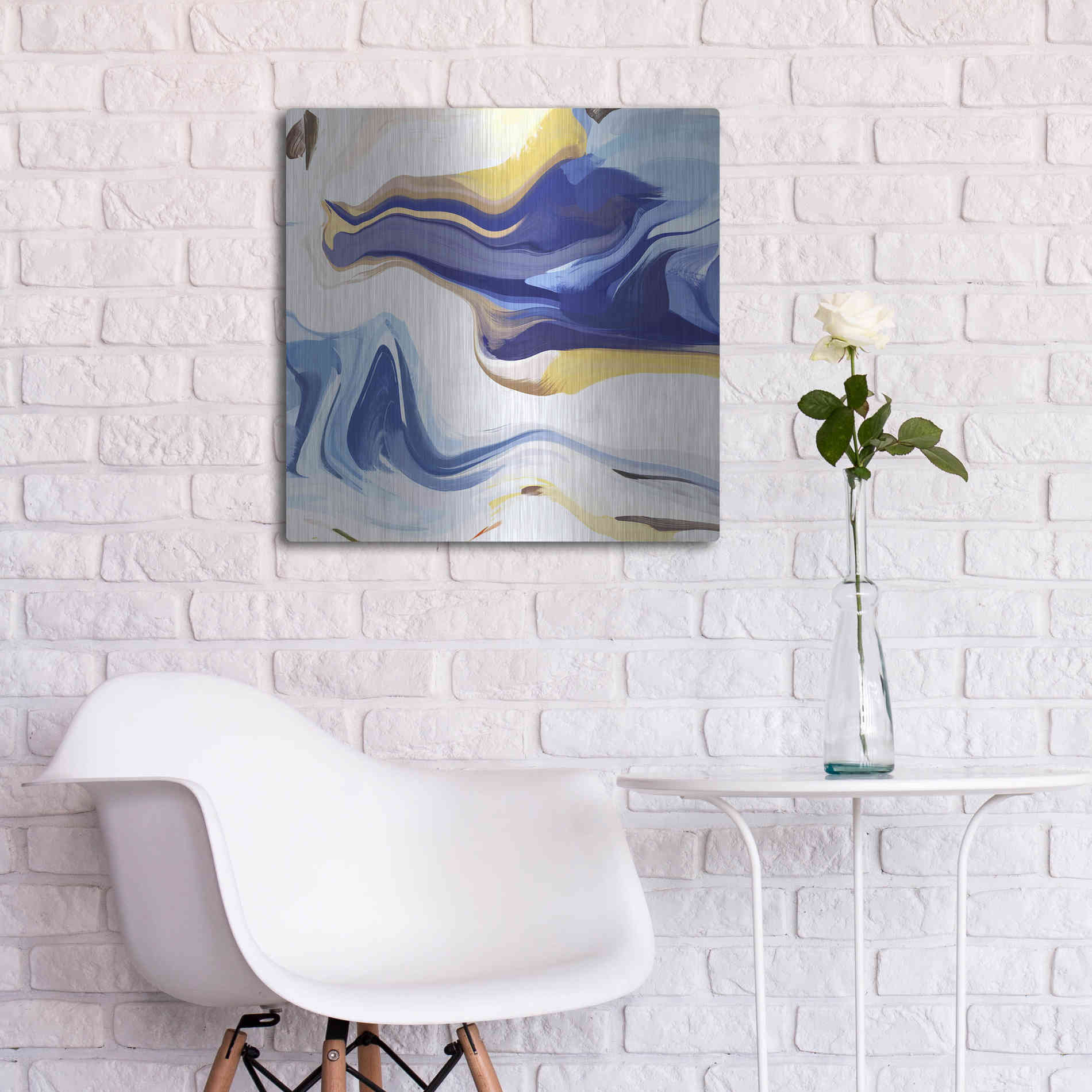 Luxe Metal Art 'Abstract Colorful Flows 16' by Irena Orlov Metal Wall Art,24x24