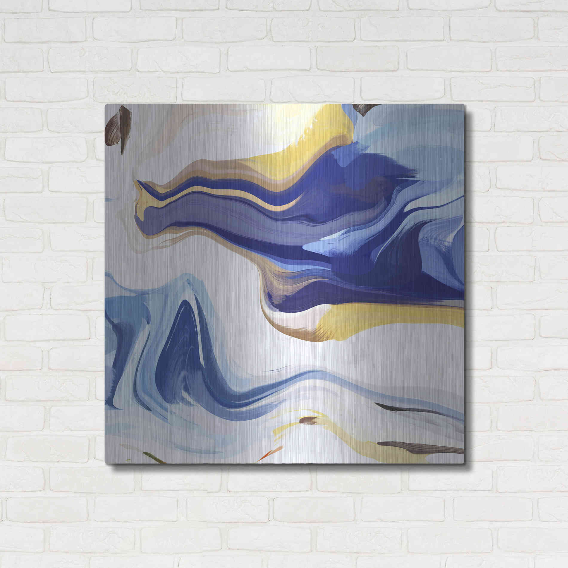 Luxe Metal Art 'Abstract Colorful Flows 16' by Irena Orlov Metal Wall Art,36x36
