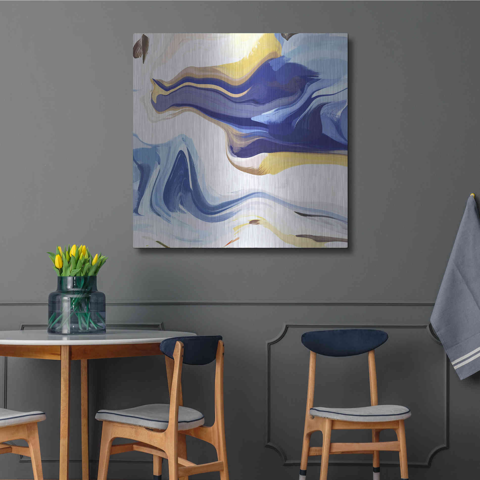 Luxe Metal Art 'Abstract Colorful Flows 16' by Irena Orlov Metal Wall Art,36x36