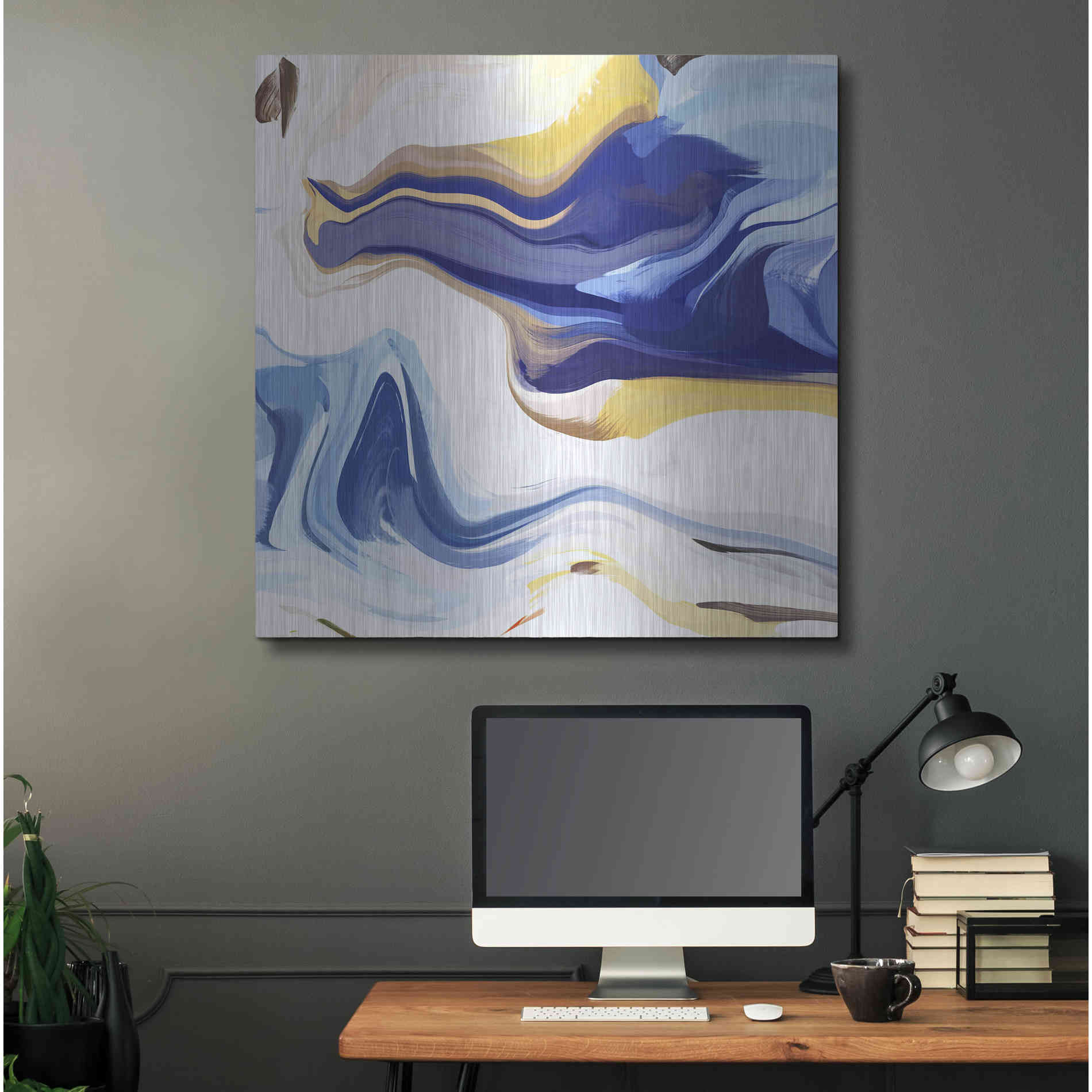 Luxe Metal Art 'Abstract Colorful Flows 16' by Irena Orlov Metal Wall Art,36x36
