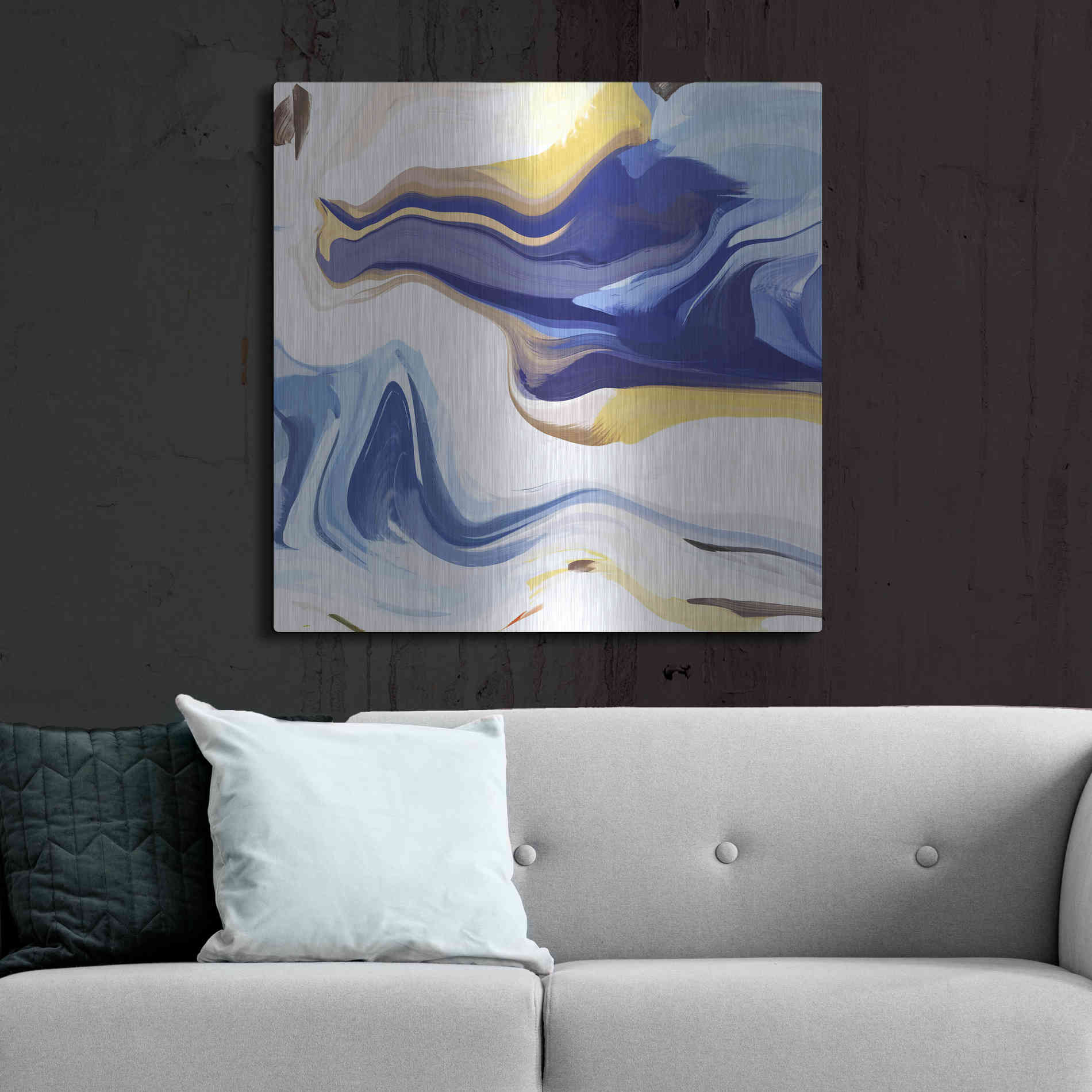 Luxe Metal Art 'Abstract Colorful Flows 16' by Irena Orlov Metal Wall Art,36x36