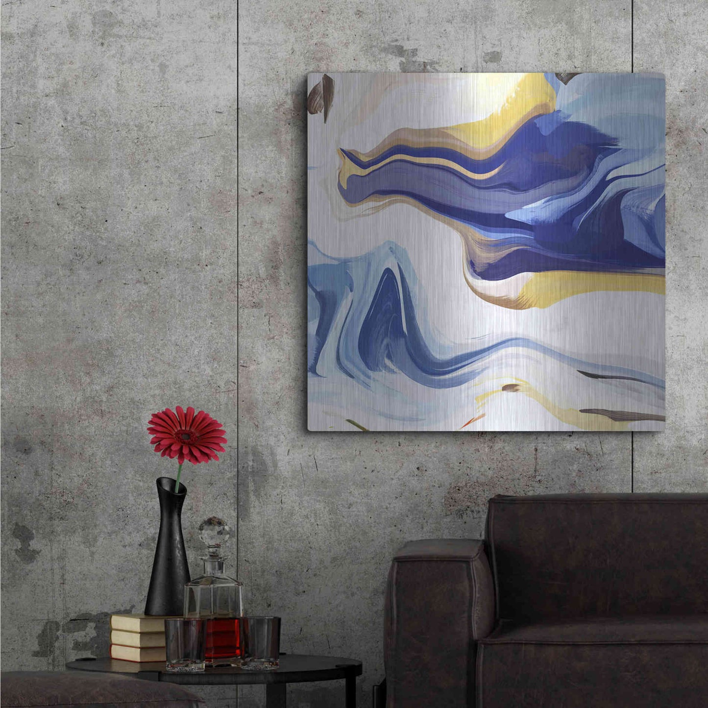 Luxe Metal Art 'Abstract Colorful Flows 16' by Irena Orlov Metal Wall Art,36x36