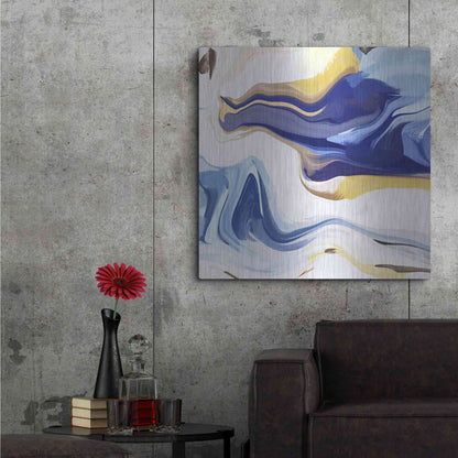Luxe Metal Art 'Abstract Colorful Flows 16' by Irena Orlov Metal Wall Art,36x36