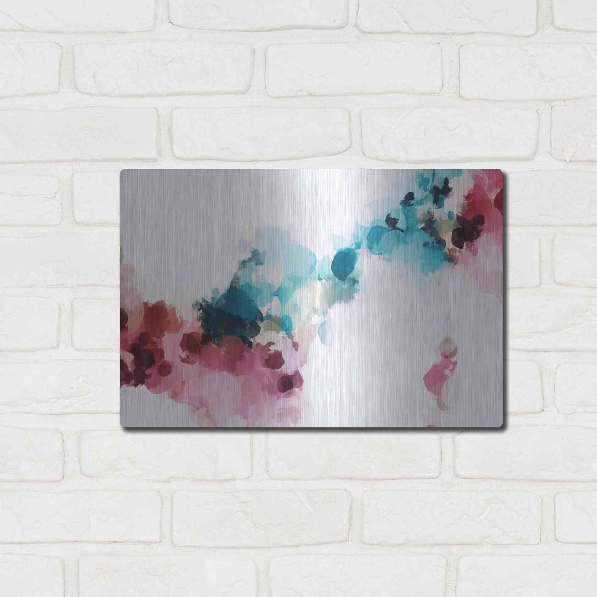 Luxe Metal Art 'Abstract Colorful Flows 17' by Irena Orlov Metal Wall Art,16x12