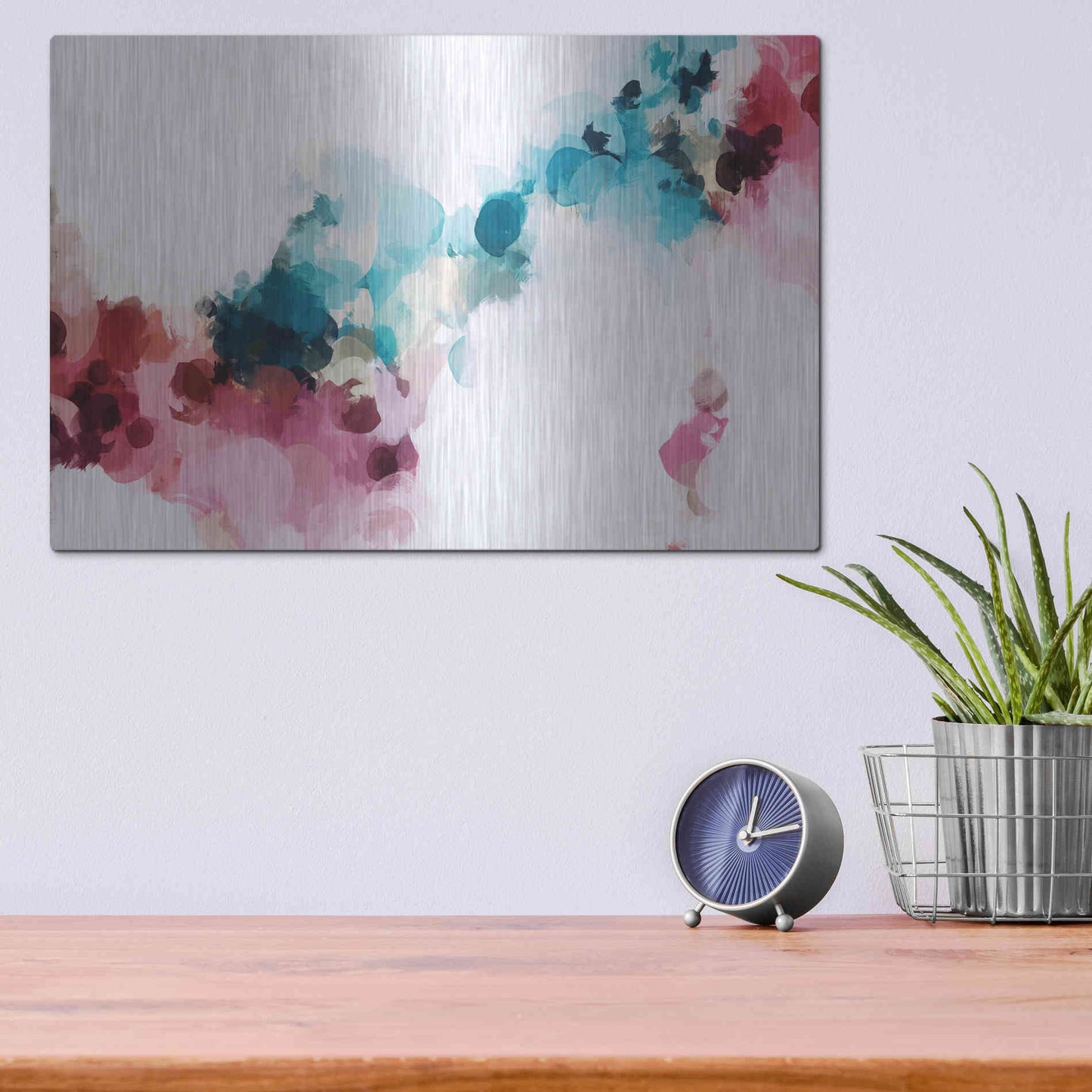 Luxe Metal Art 'Abstract Colorful Flows 17' by Irena Orlov Metal Wall Art,16x12